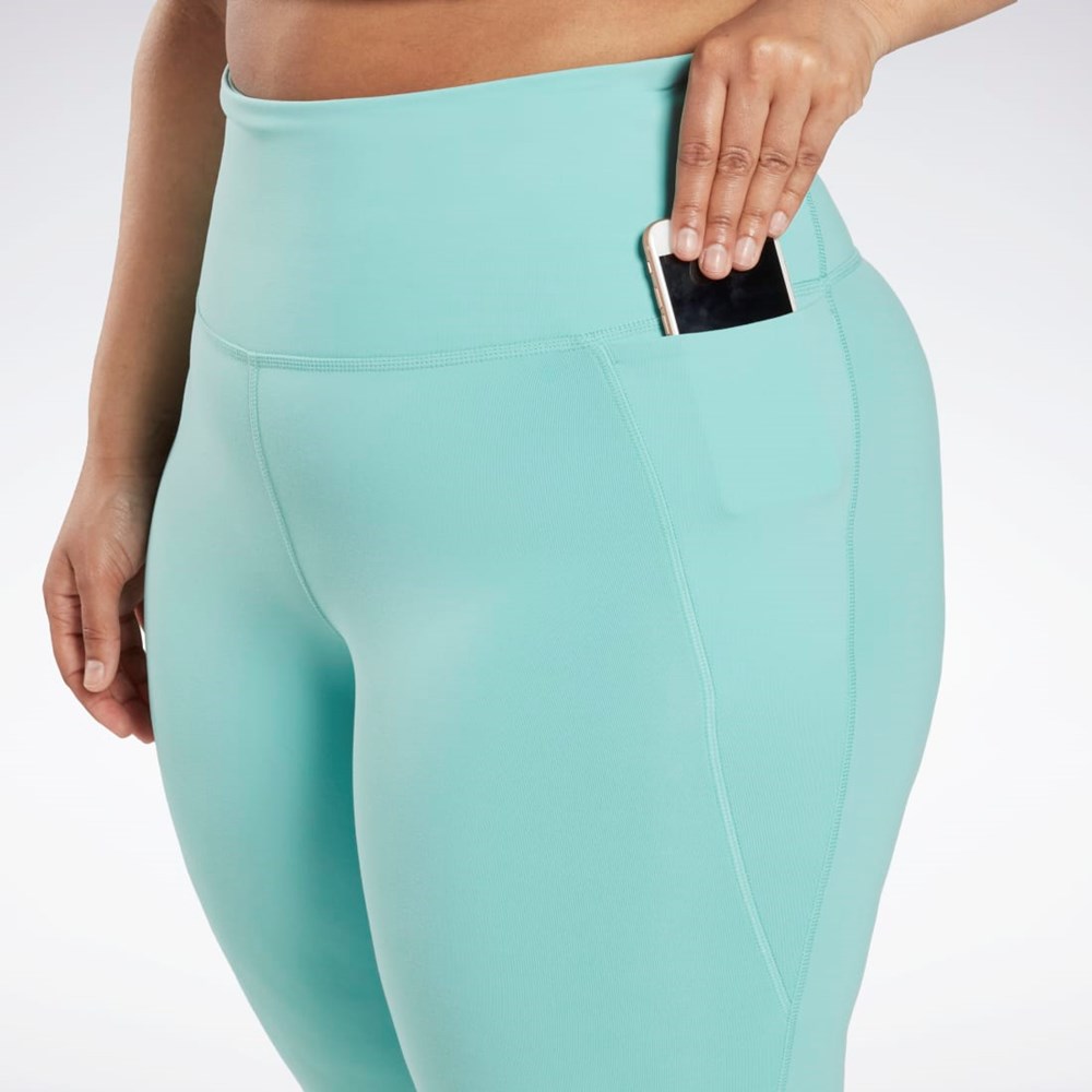 Reebok Lux High-Waisted Tights (Plus Size) Semi Classic Teal | ZHWQR8452