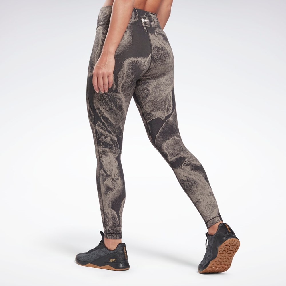 Reebok Lux Jacquard Leggings Černé | IRWEG0651