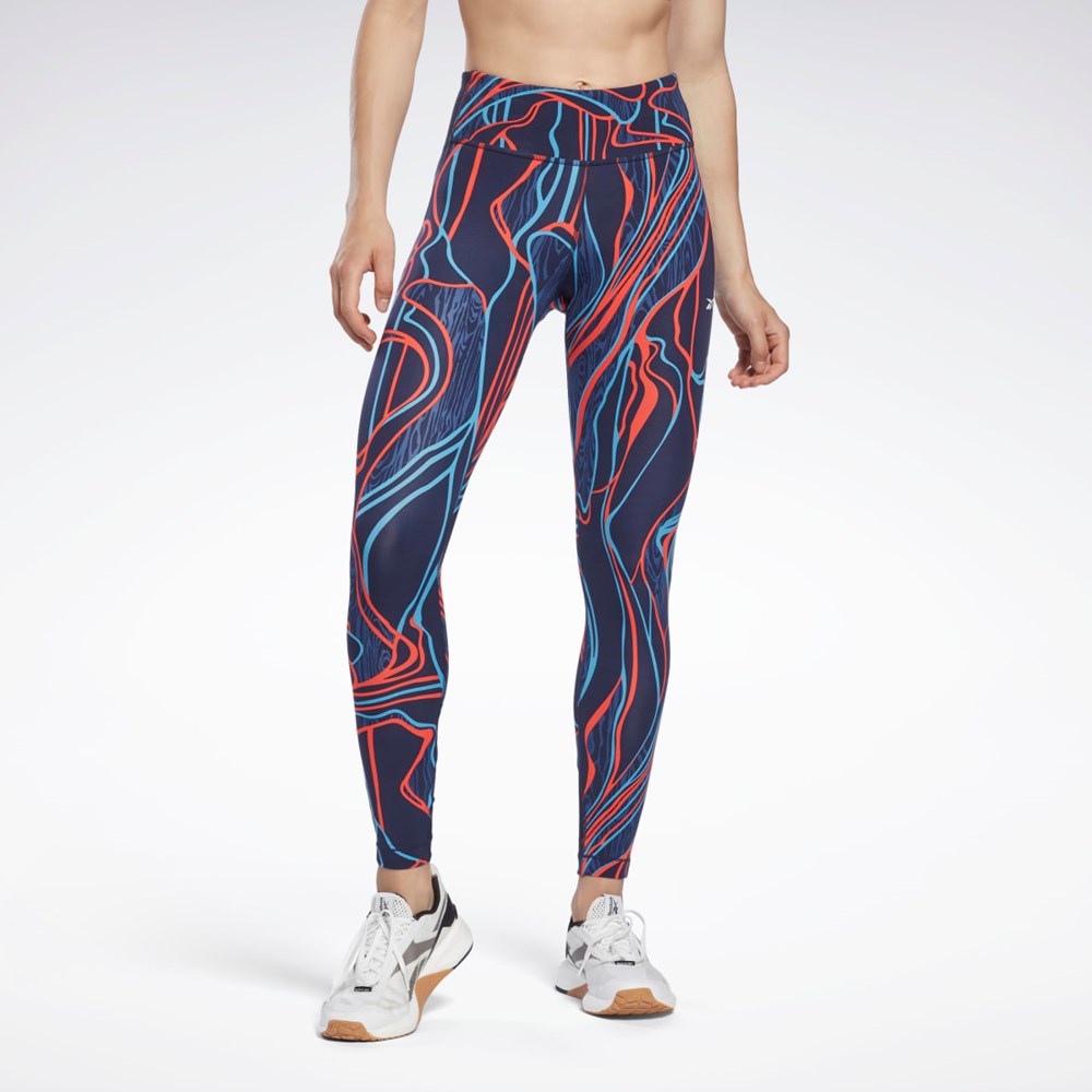 Reebok Lux Perform Mid-Rise Nature Grown Tights Tmavě Blankyt | ALBSG6482