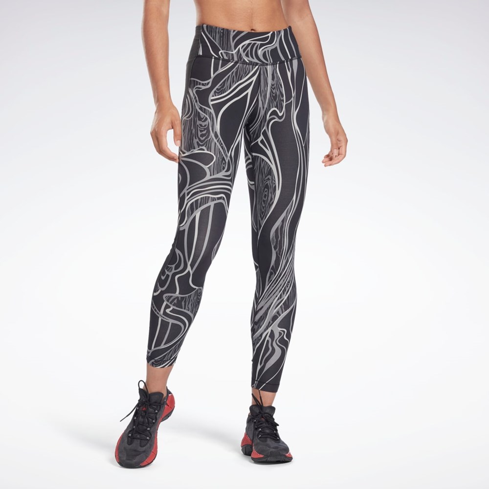 Reebok Lux Perform Mid-Rise Nature Grown Tights Černé | OEMTI6215