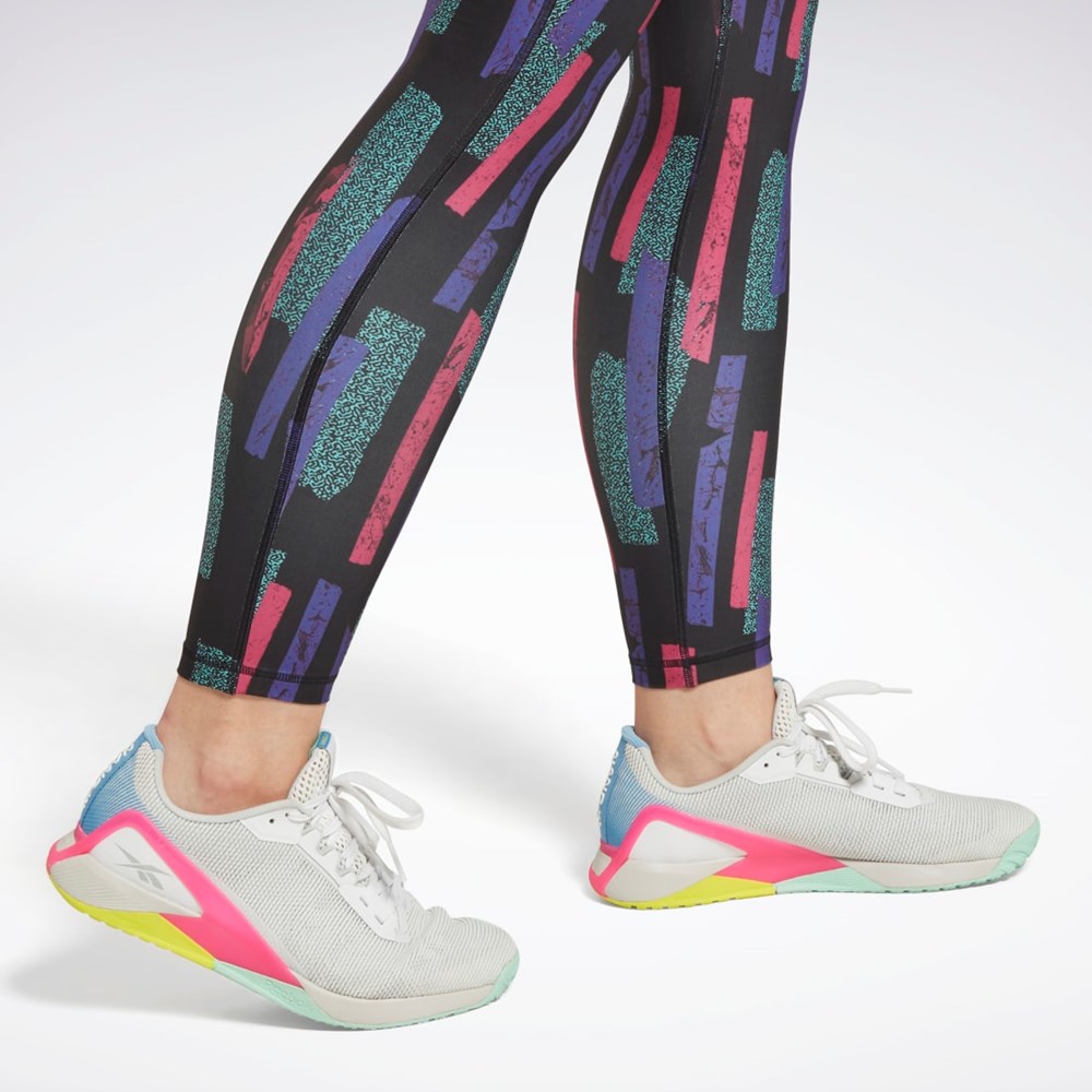 Reebok MYT Allover Print Tights Růžové | WVJNF2450