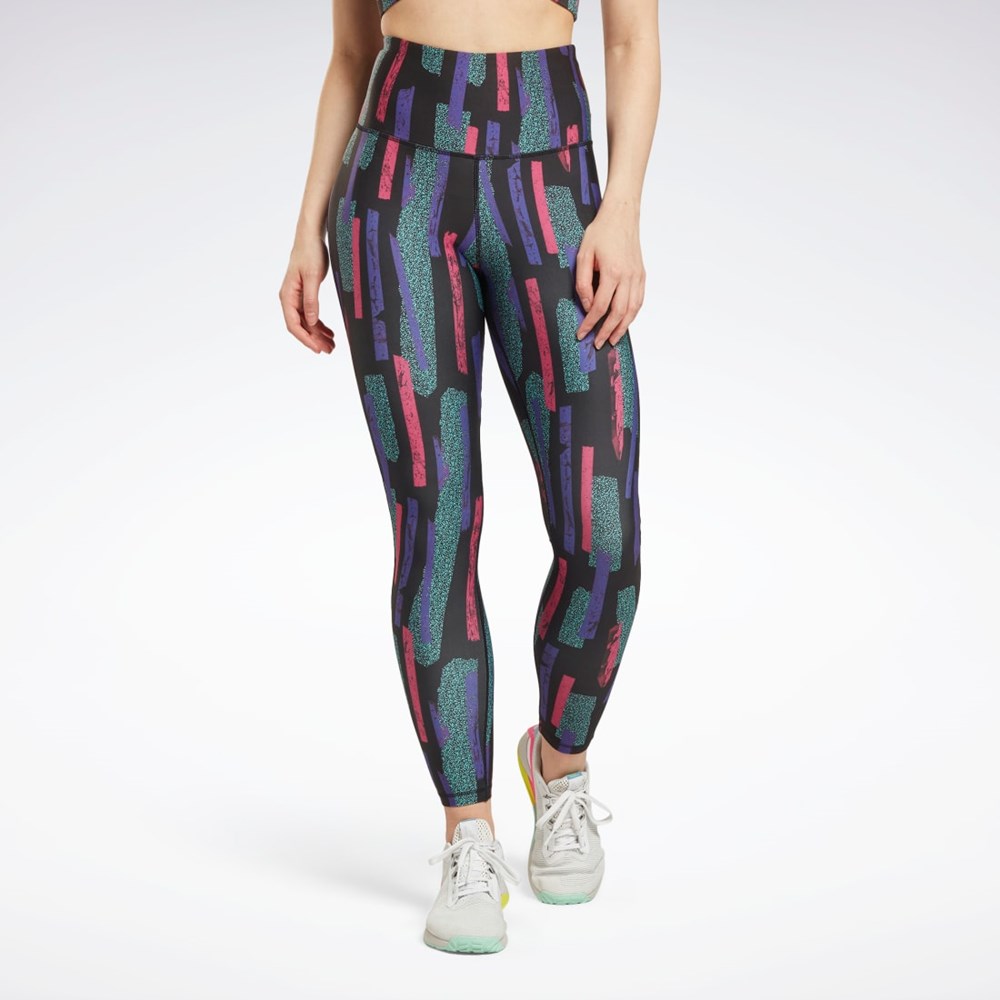 Reebok MYT Allover Print Tights Růžové | WVJNF2450