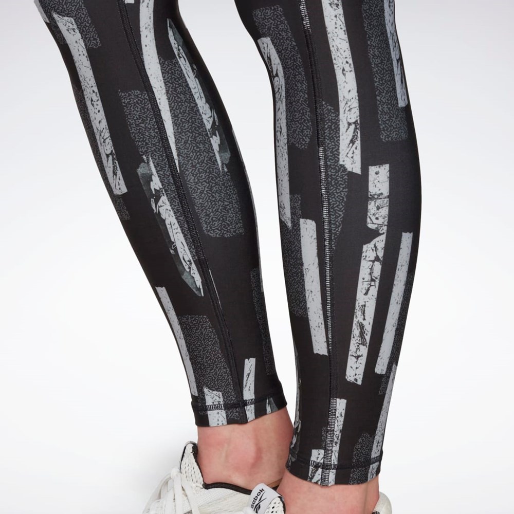 Reebok MYT Allover Print Tights Černé | NVRJO0794