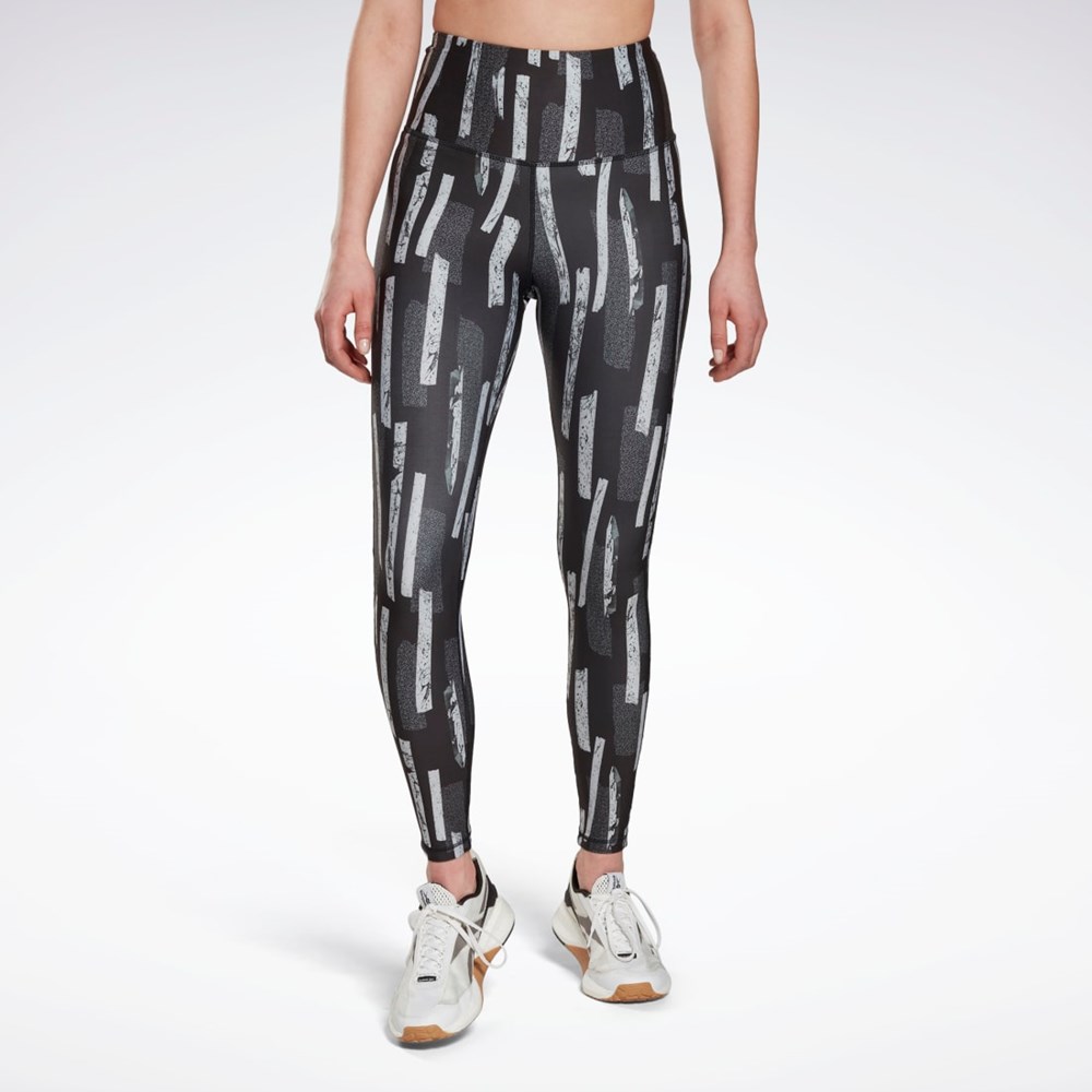 Reebok MYT Allover Print Tights Černé | NVRJO0794