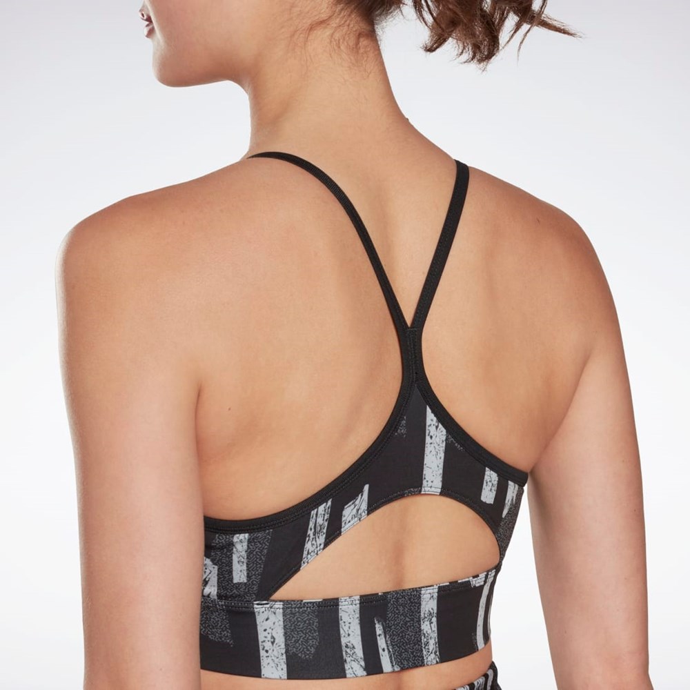 Reebok MYT Printed Bra Černé | HIUOX9630