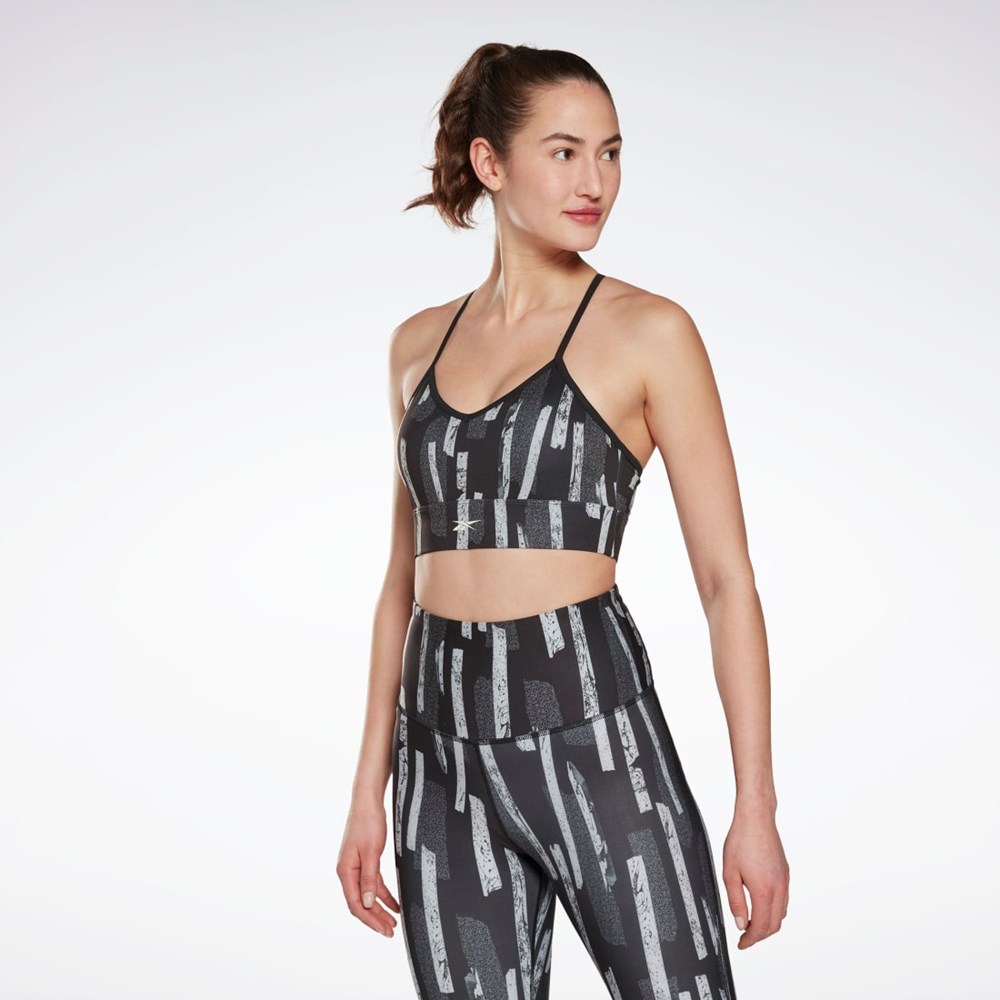 Reebok MYT Printed Bra Černé | HIUOX9630