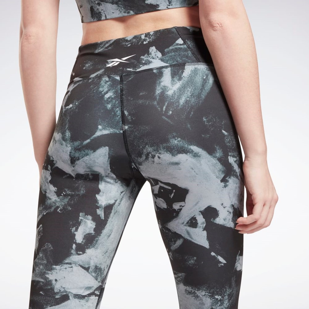 Reebok MYT Printed Leggings Černé | ELWTO9208