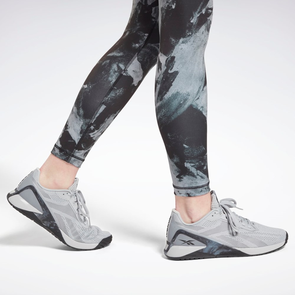 Reebok MYT Printed Leggings Černé | ELWTO9208