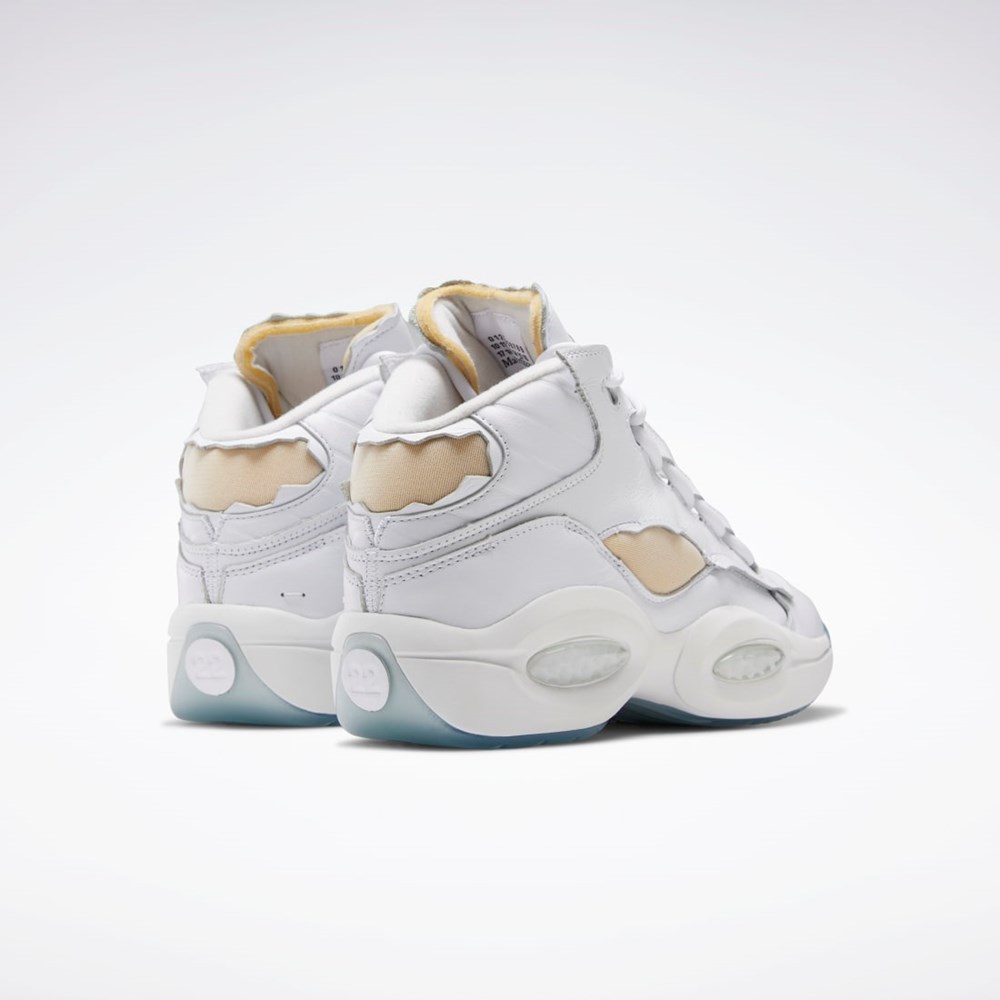 Reebok Maison Margiela Question Mid Memory Of Basketball Shoes Bílé Černé Bílé | PCEQJ3058