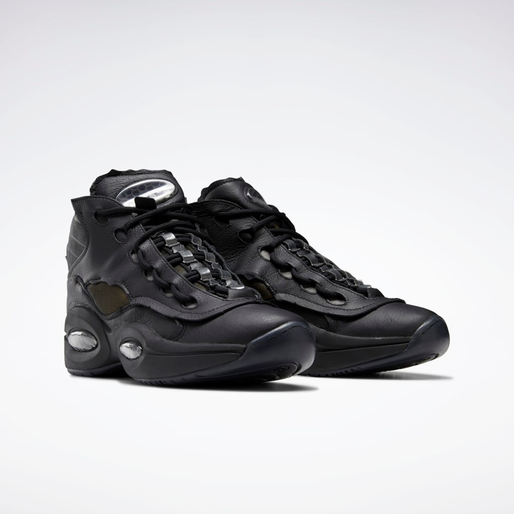 Reebok Maison Margiela Question Mid Memory Of Basketball Shoes Černé Bílé Černé | SHBON8410