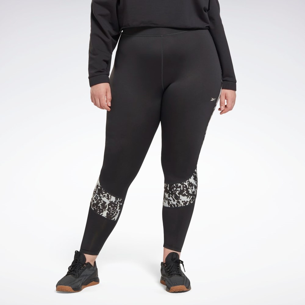 Reebok Modern Safari Leggings (Plus Size) Černé | BXEIZ1460