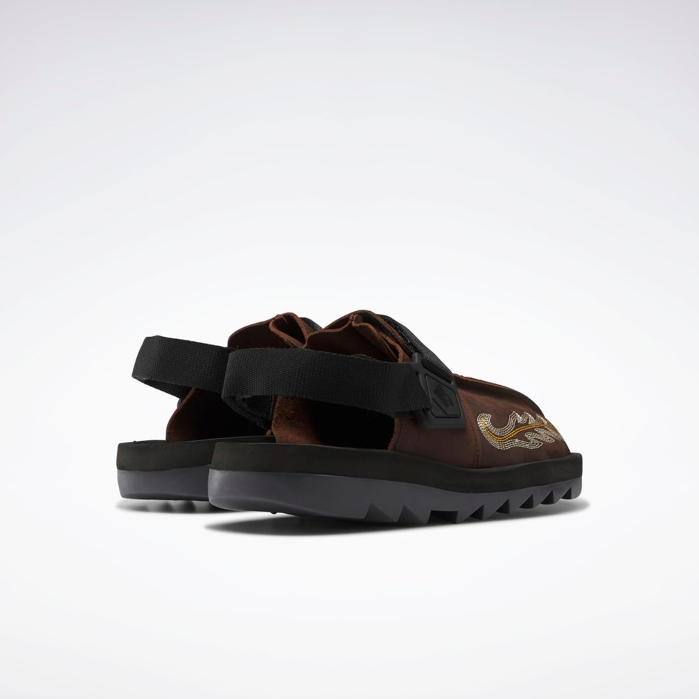 Reebok Mountain Research Beatnik Slides Hnědé Černé Šedé | UDOWA5083