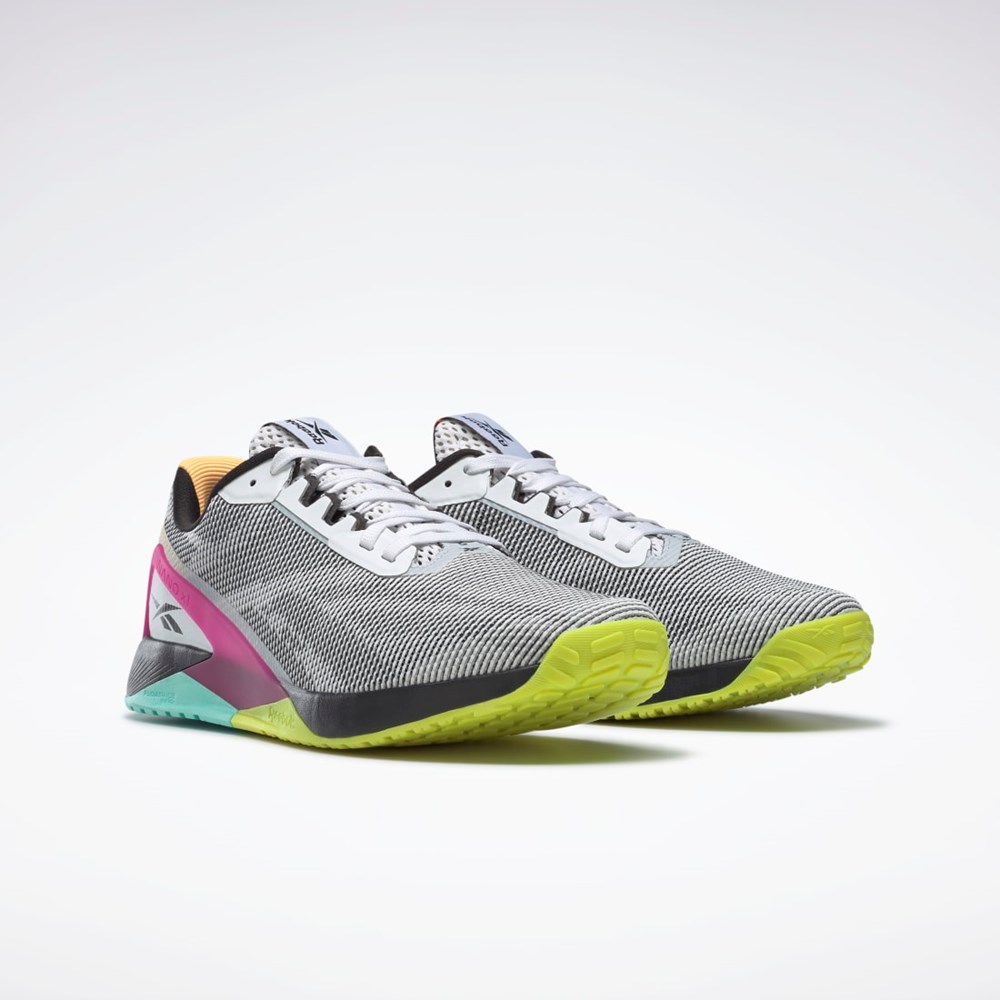 Reebok Nano X1 Grit Tréninková Shoes Bílé Černé Růžové | ACKEJ9347