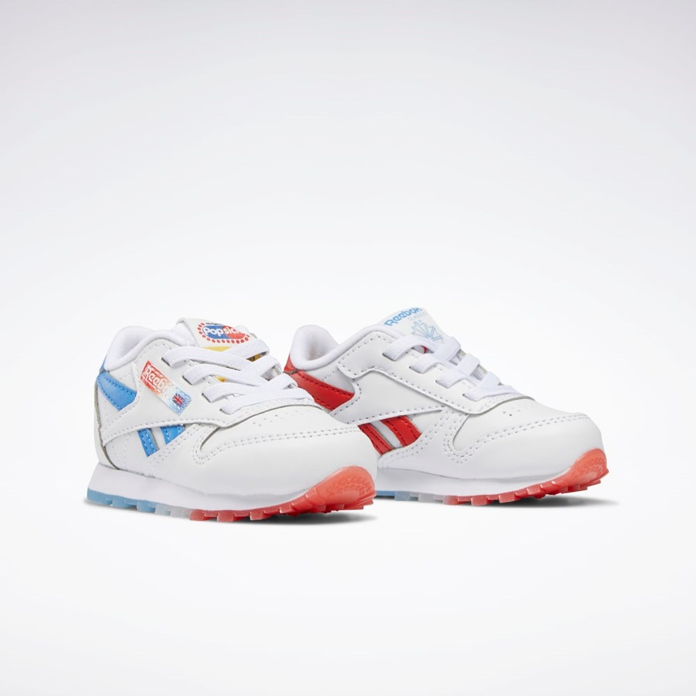 Reebok Popsicle Classic Leather Shoes - Toddler Bílé Blankyt Červené | JDPLV7160