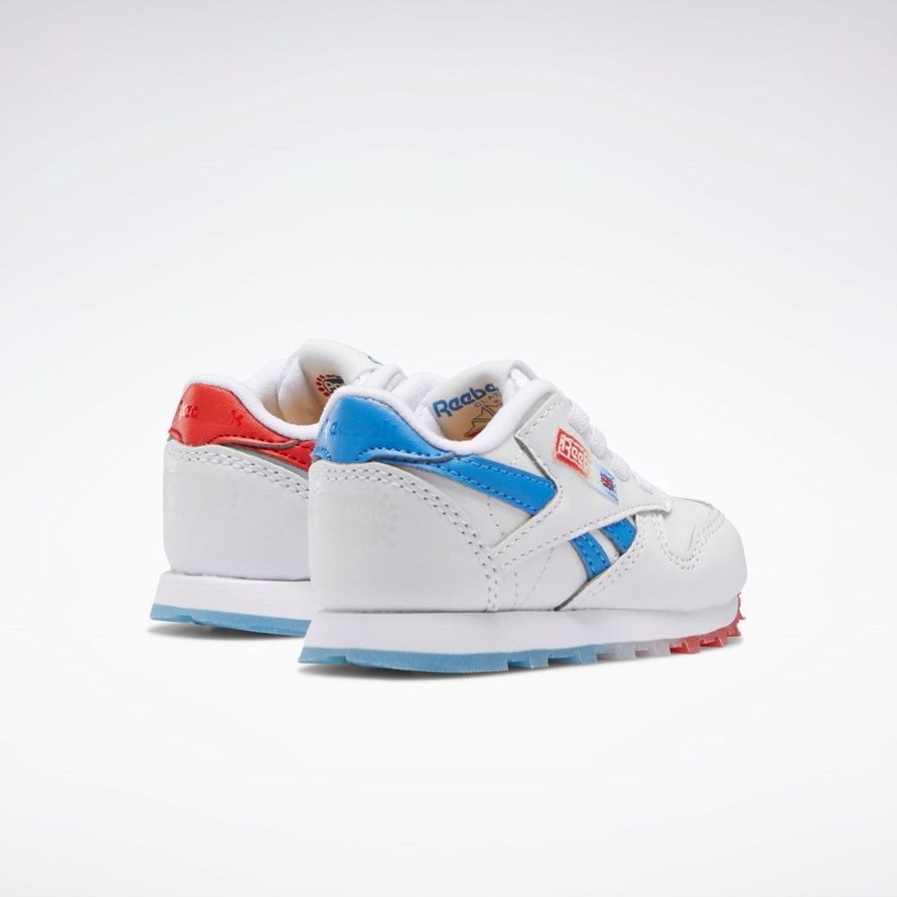 Reebok Popsicle Classic Leather Shoes - Toddler Bílé Blankyt Červené | JDPLV7160