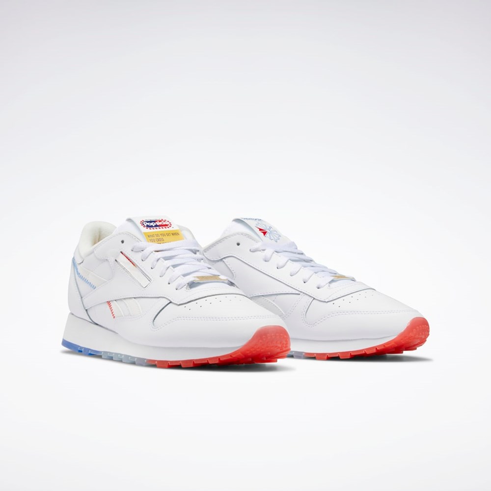 Reebok Popsicle Classic Leather Shoes Bílé Blankyt Červené | HXJWT7564