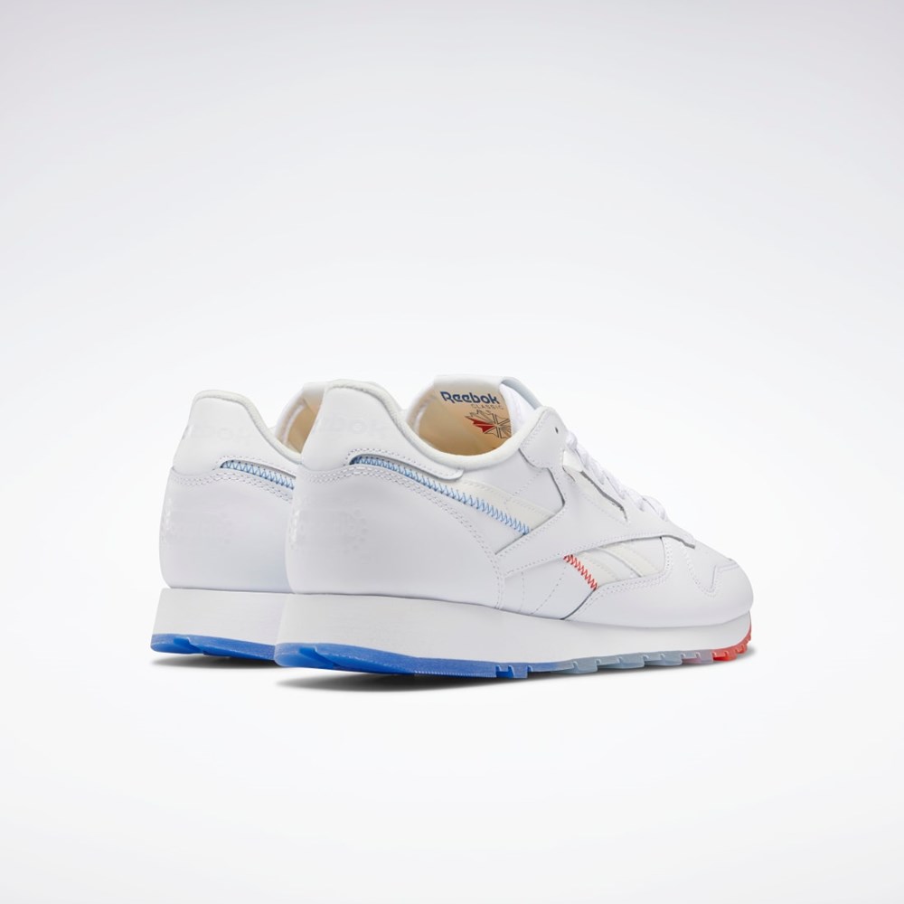 Reebok Popsicle Classic Leather Shoes Bílé Blankyt Červené | HXJWT7564