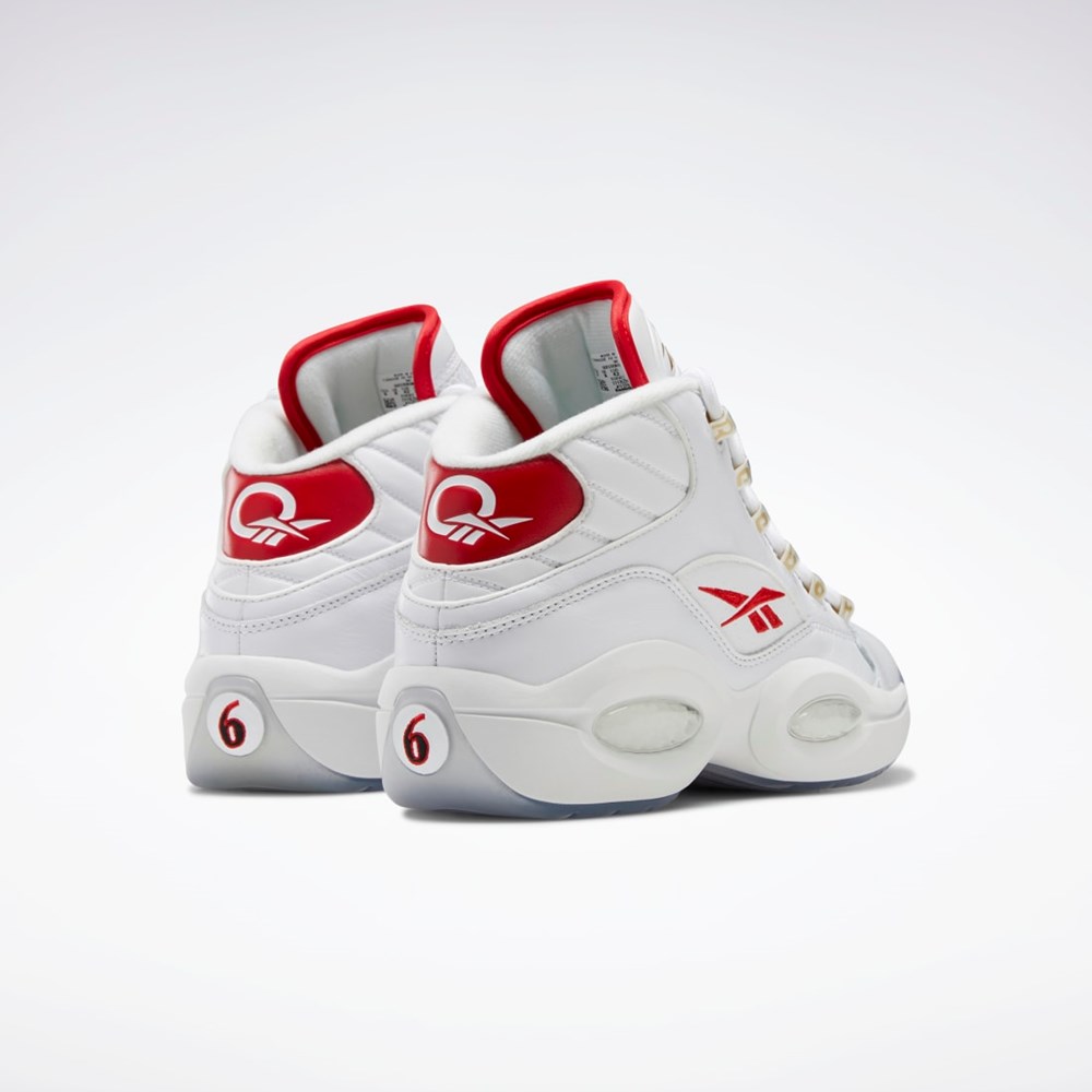 Reebok Question Mid Basketball Shoes Bílé Bílé Červené | GUCRY3540