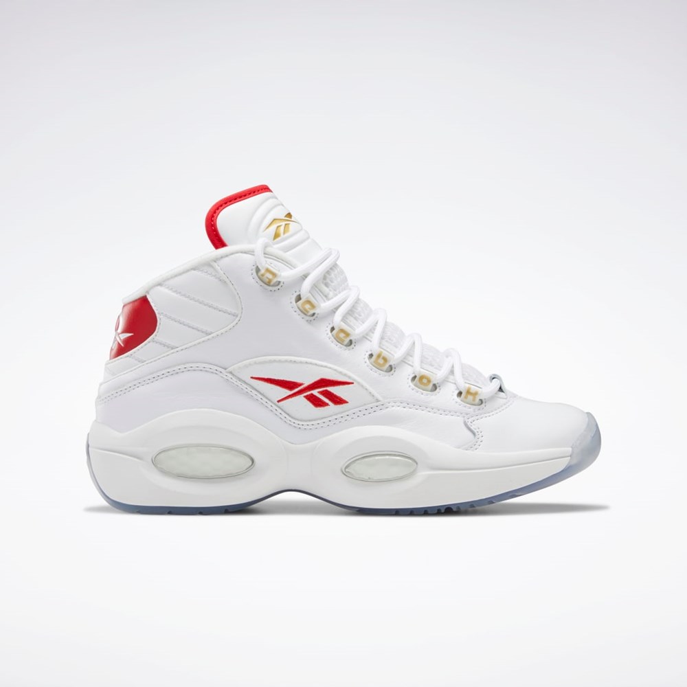 Reebok Question Mid Basketball Shoes Bílé Bílé Červené | GUCRY3540