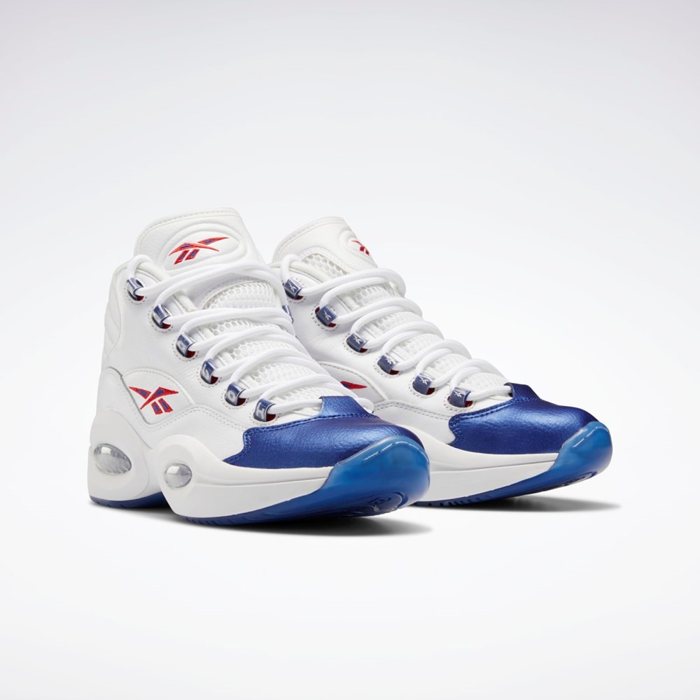 Reebok Question Mid Basketball Shoes Bílé | IOXUA7286