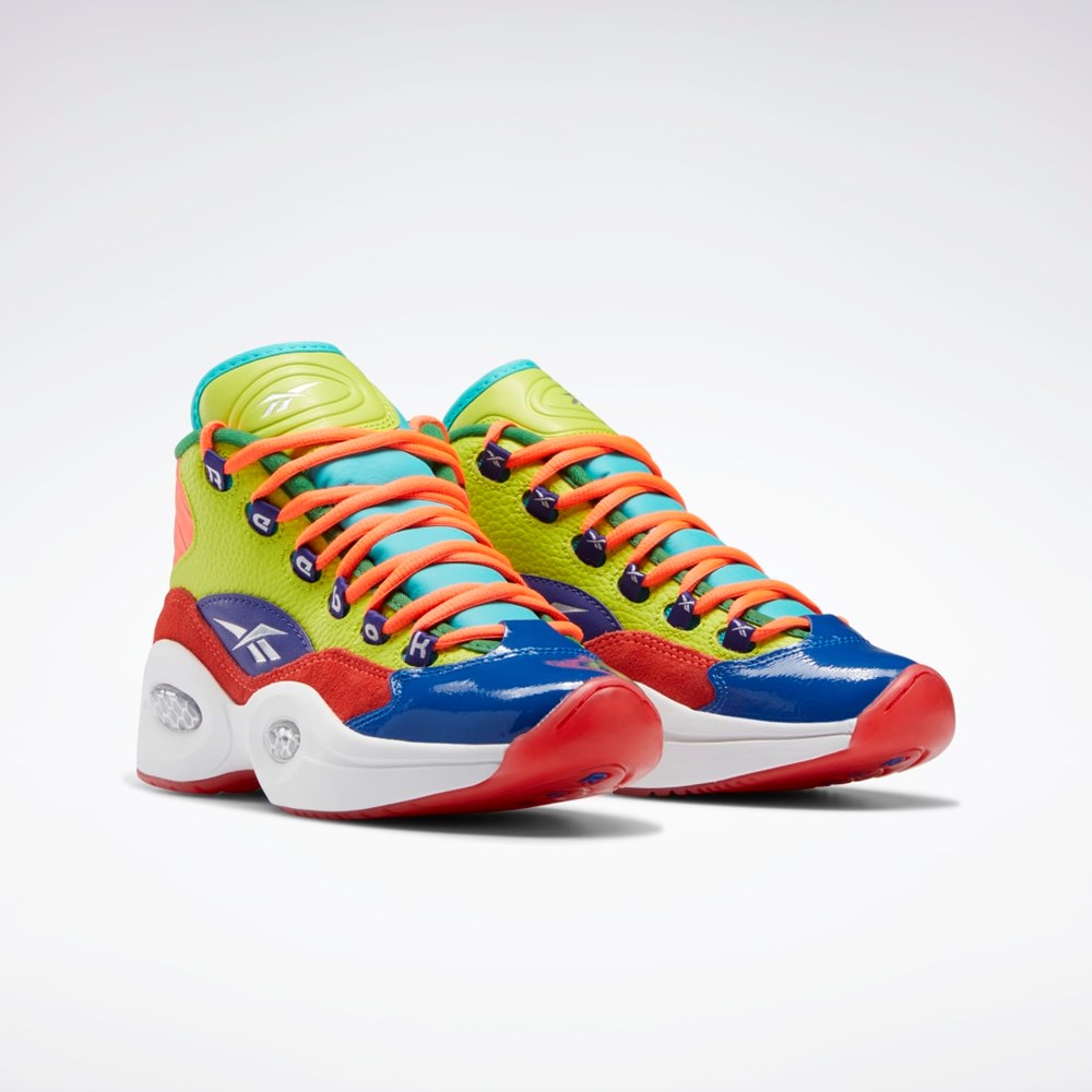 Reebok Question Mid Basketball Shoes - Grade School Oranžové Žluté Fialové | DZNXB1372