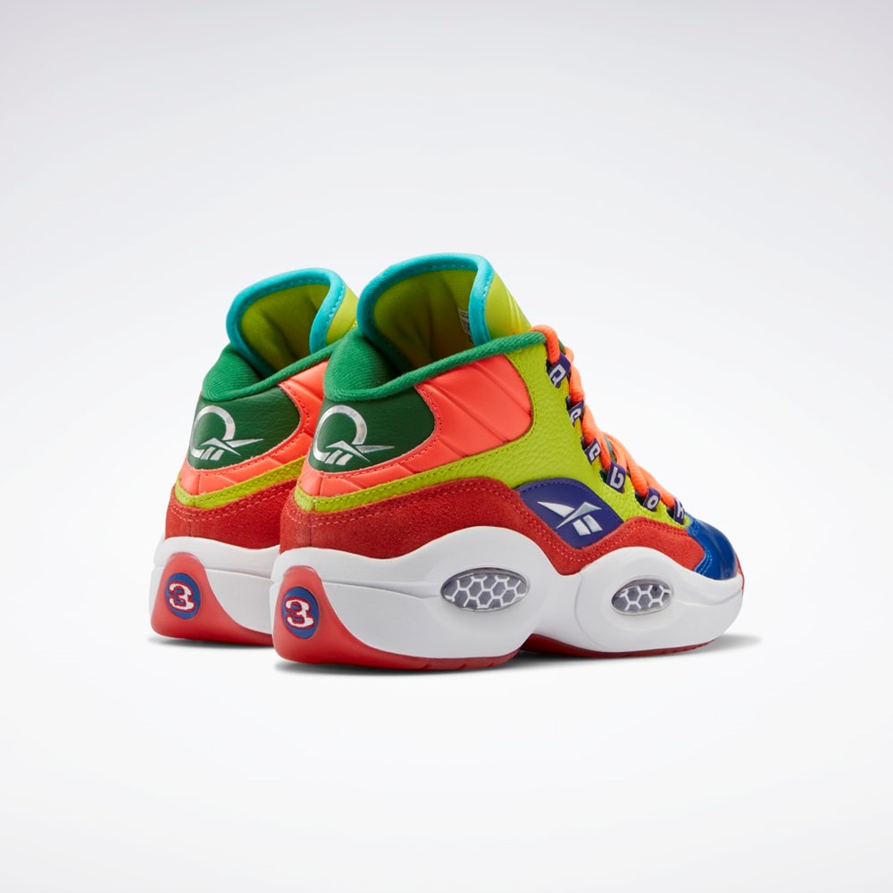 Reebok Question Mid Basketball Shoes - Grade School Oranžové Žluté Fialové | DZNXB1372