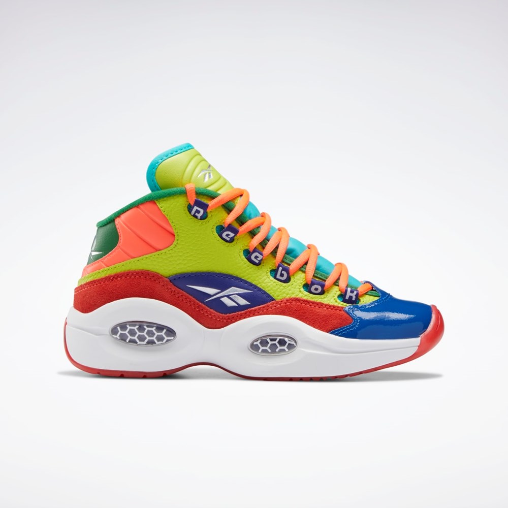 Reebok Question Mid Basketball Shoes - Grade School Oranžové Žluté Fialové | DZNXB1372