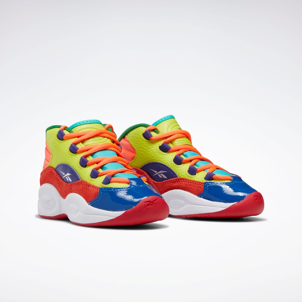 Reebok Question Mid Basketball Shoes - Preschool Oranžové Žluté Fialové | IWDCX9168