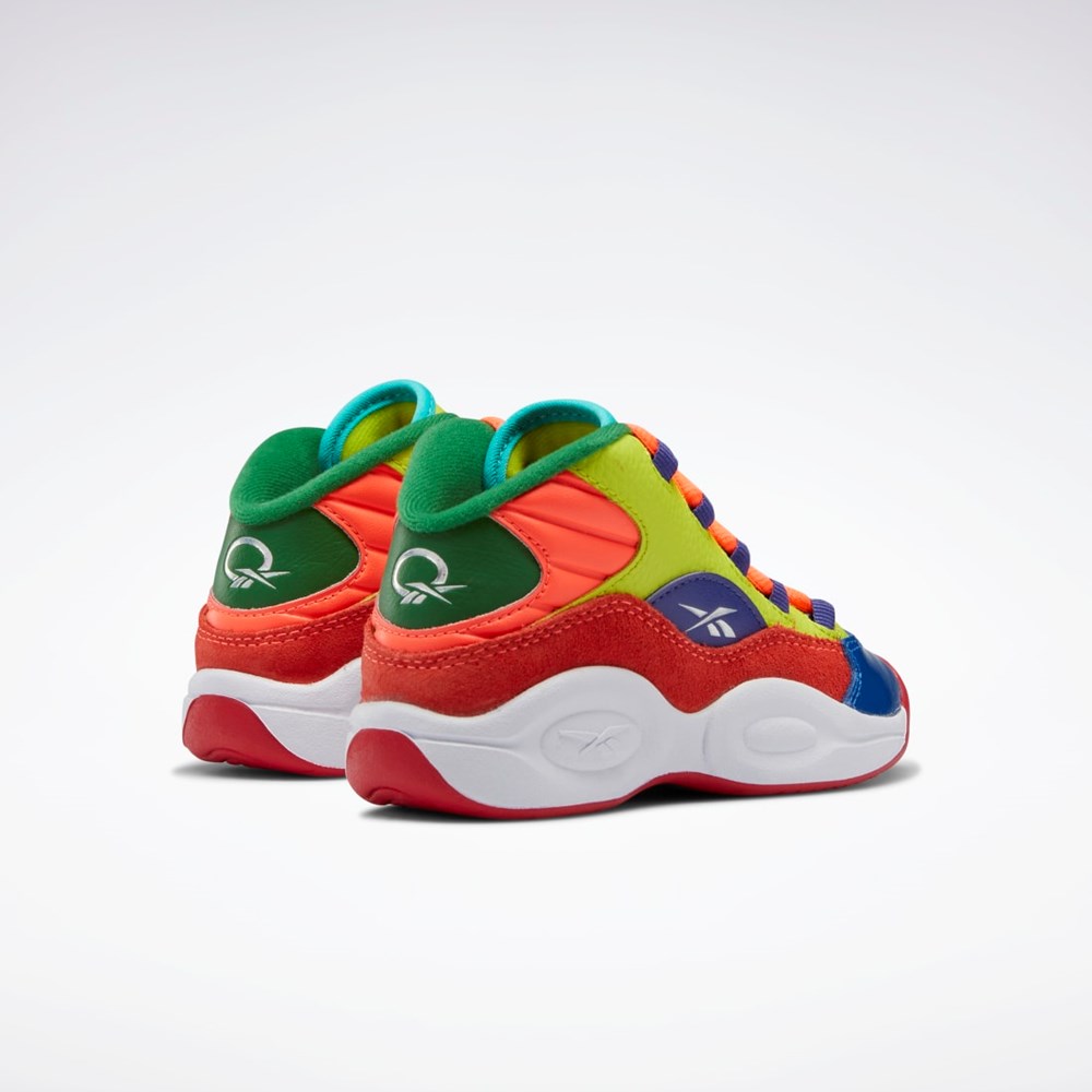 Reebok Question Mid Basketball Shoes - Preschool Oranžové Žluté Fialové | IWDCX9168