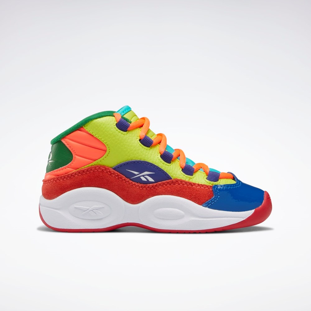 Reebok Question Mid Basketball Shoes - Preschool Oranžové Žluté Fialové | IWDCX9168