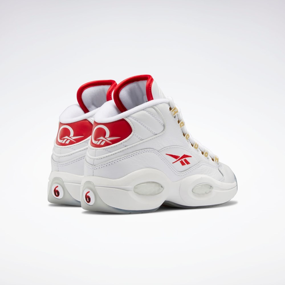 Reebok Question Mid Shoes - Grade School Bílé Červené Bílé | KULOJ3918