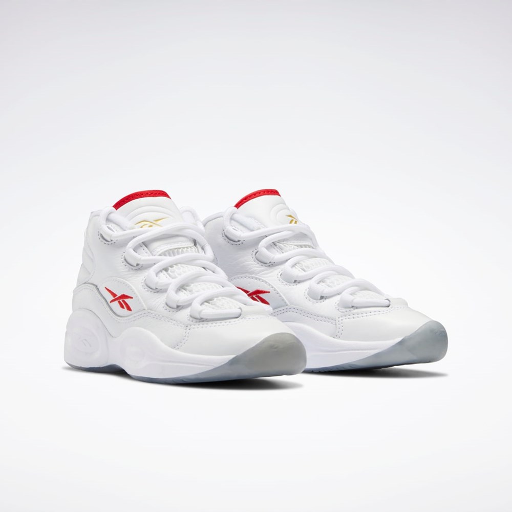 Reebok Question Mid Shoes - Preschool Bílé Červené Bílé | YKQJB2513