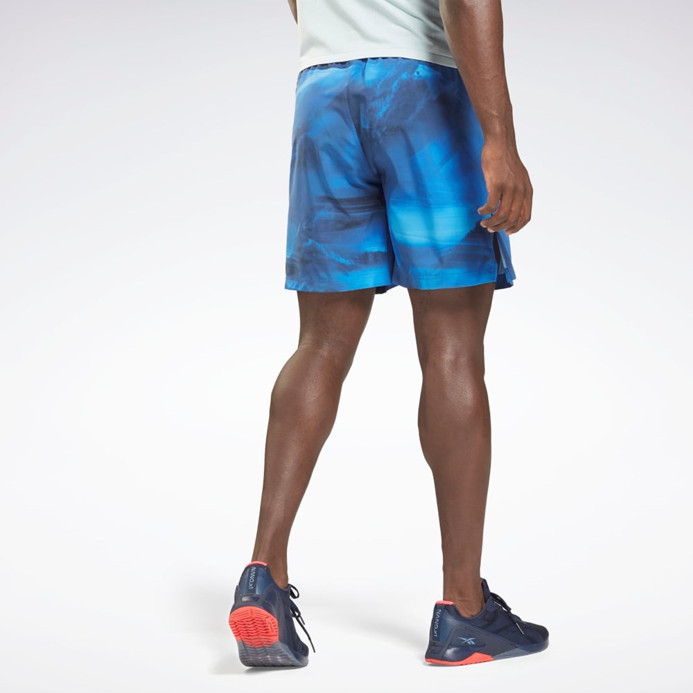 Reebok Reebok Austin Allover Print Shorts Bright Cobalt | DGBTP4836