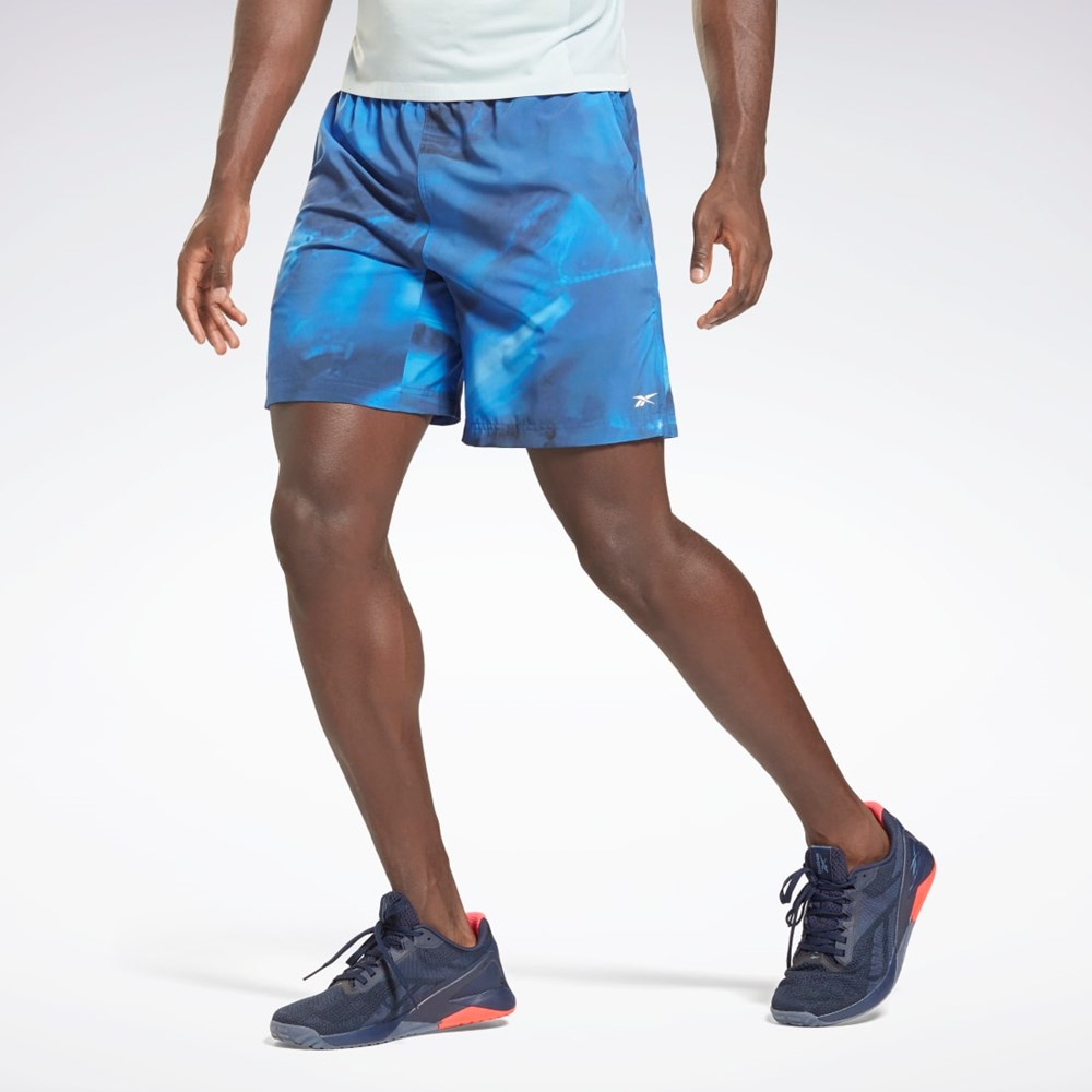 Reebok Reebok Austin Allover Print Shorts Bright Cobalt | DGBTP4836