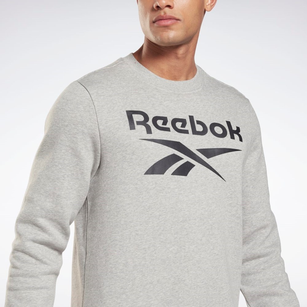 Reebok Reebok Identity Fleece Crew Sweatshirt Šedé Černé | FPQMH5142