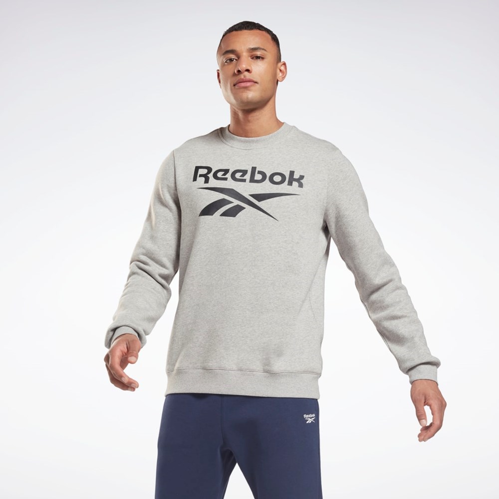 Reebok Reebok Identity Fleece Crew Sweatshirt Šedé Černé | FPQMH5142