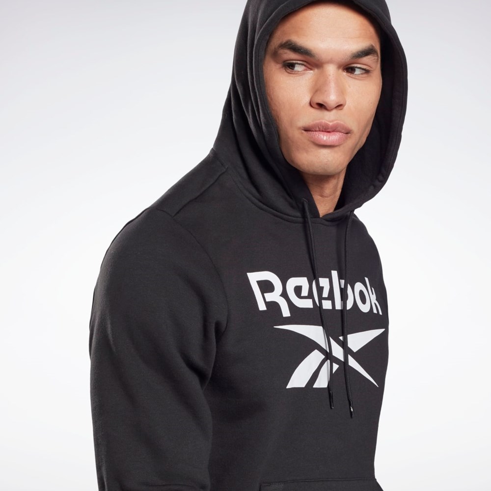 Reebok Reebok Identity Fleece Hoodie Černé Bílé | NXPUT9867