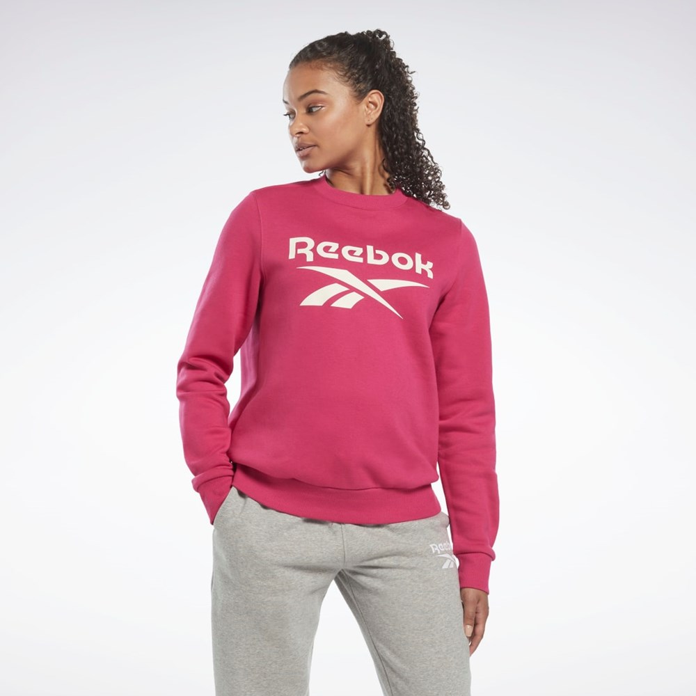 Reebok Reebok Identity Logo Fleece Crew Sweatshirt Růžové | GILVS9475