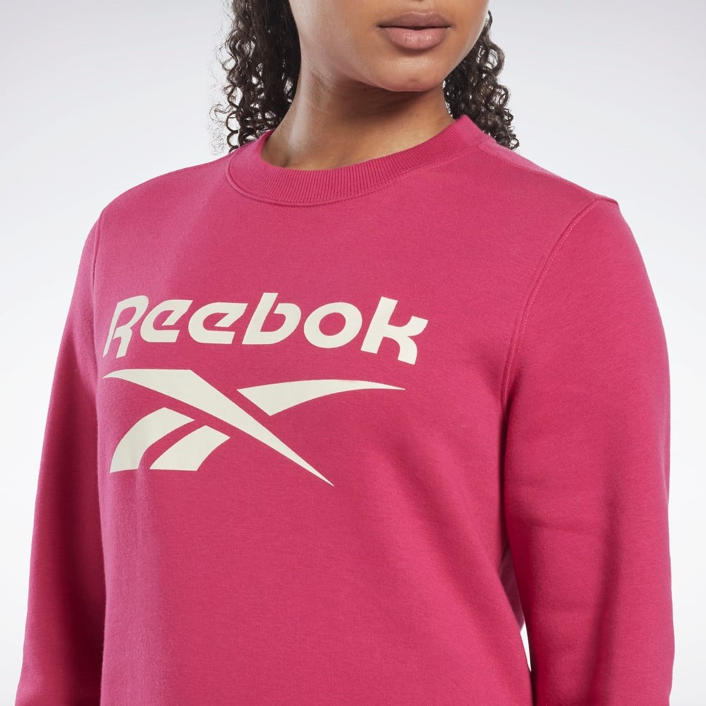 Reebok Reebok Identity Logo Fleece Crew Sweatshirt Růžové | GILVS9475