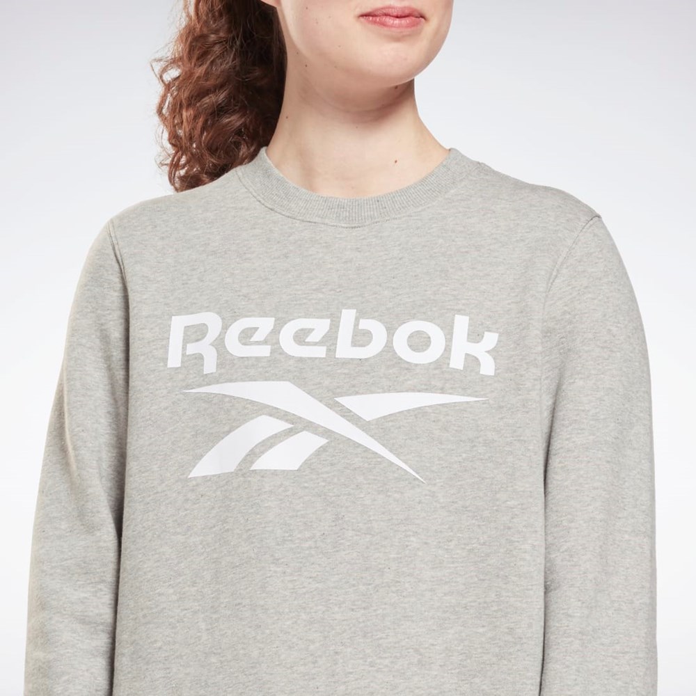 Reebok Reebok Identity Logo Fleece Crew Sweatshirt Šedé | UMXYS9735