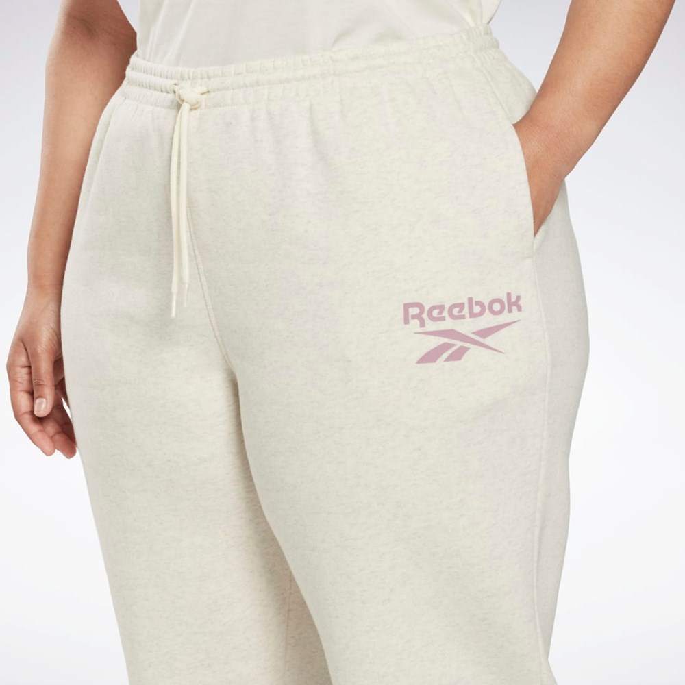 Reebok Reebok Identity Logo Fleece Joggers (Plus Size) Bílé | RFQSA4219