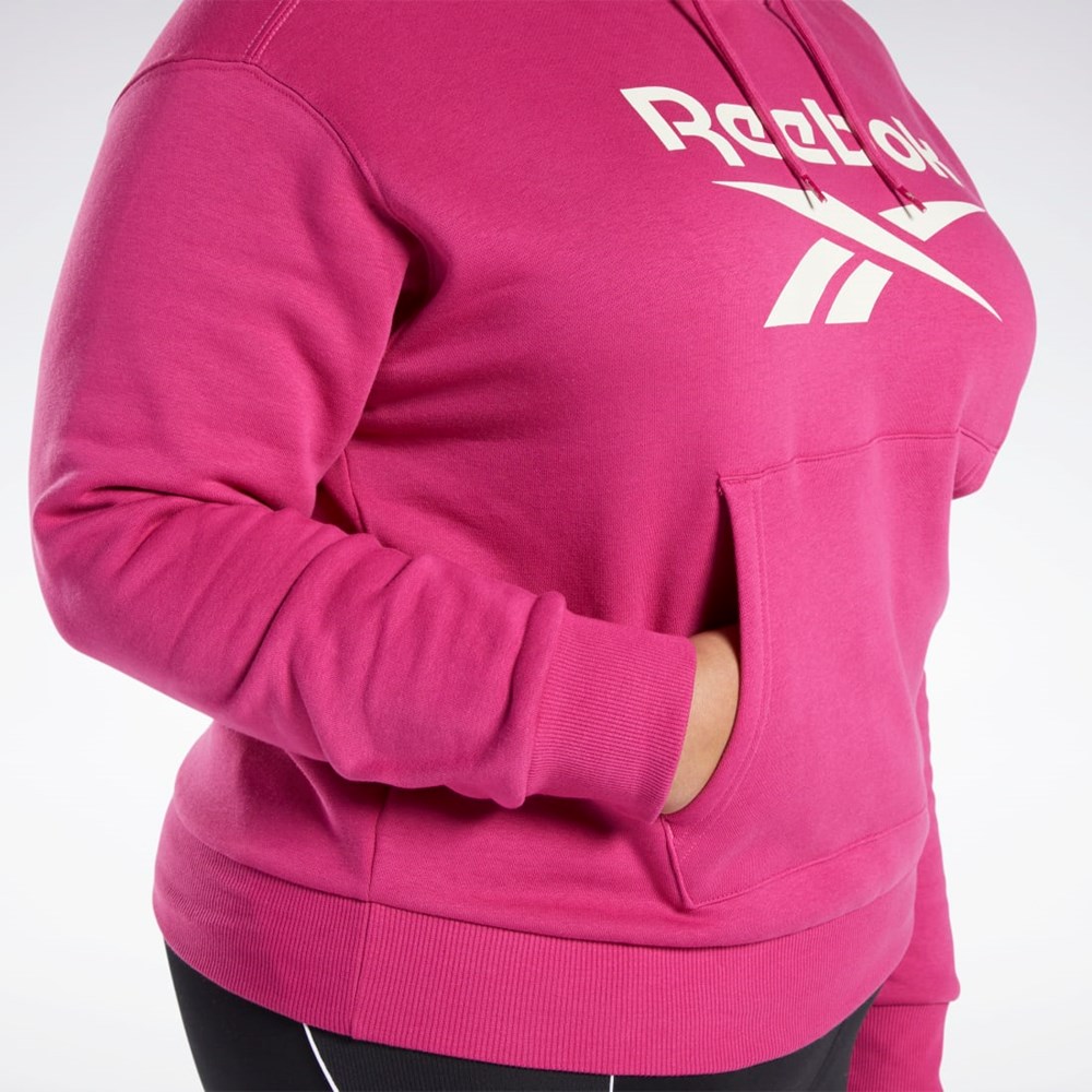 Reebok Reebok Identity Logo Fleece Pullover Hoodie (Plus Size) Růžové | BTERS2905