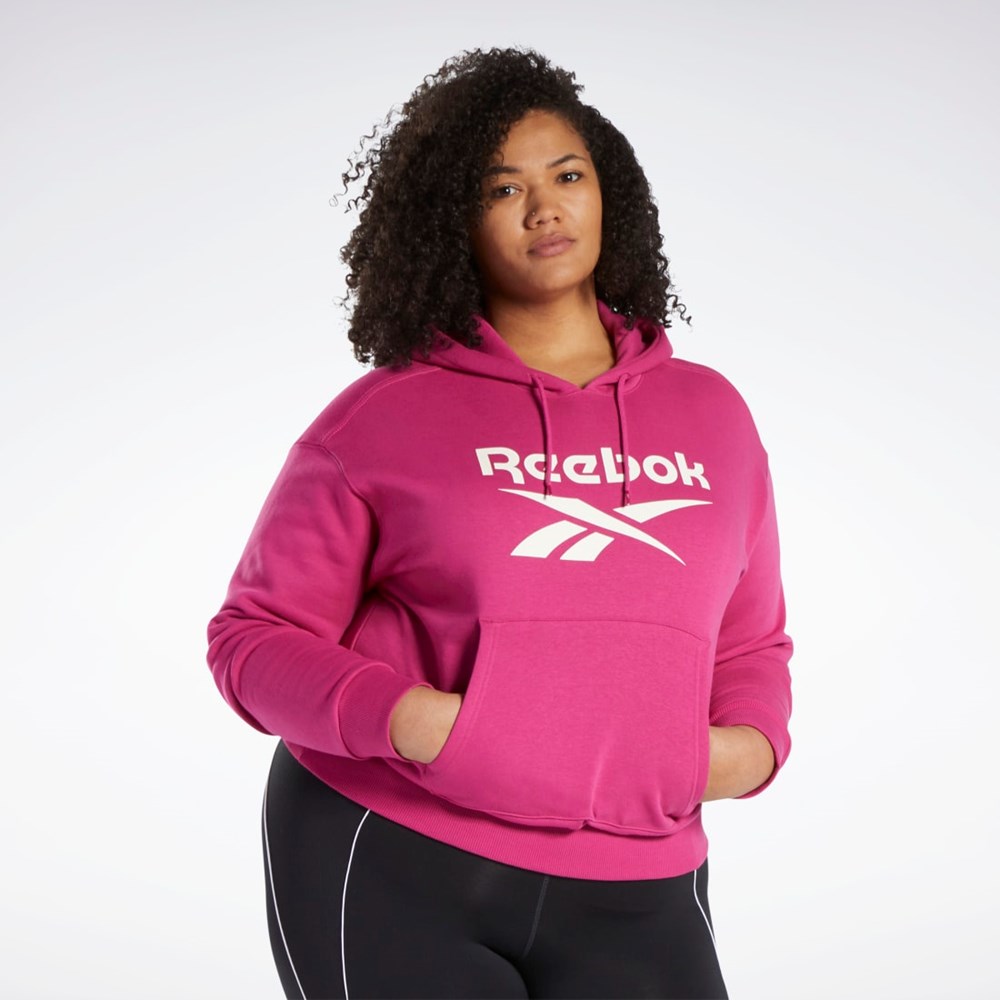 Reebok Reebok Identity Logo Fleece Pullover Hoodie (Plus Size) Růžové | BTERS2905