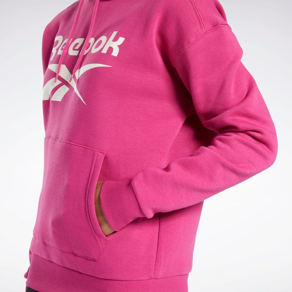 Reebok Reebok Identity Logo Fleece Pullover Hoodie Růžové | FLNMG7590