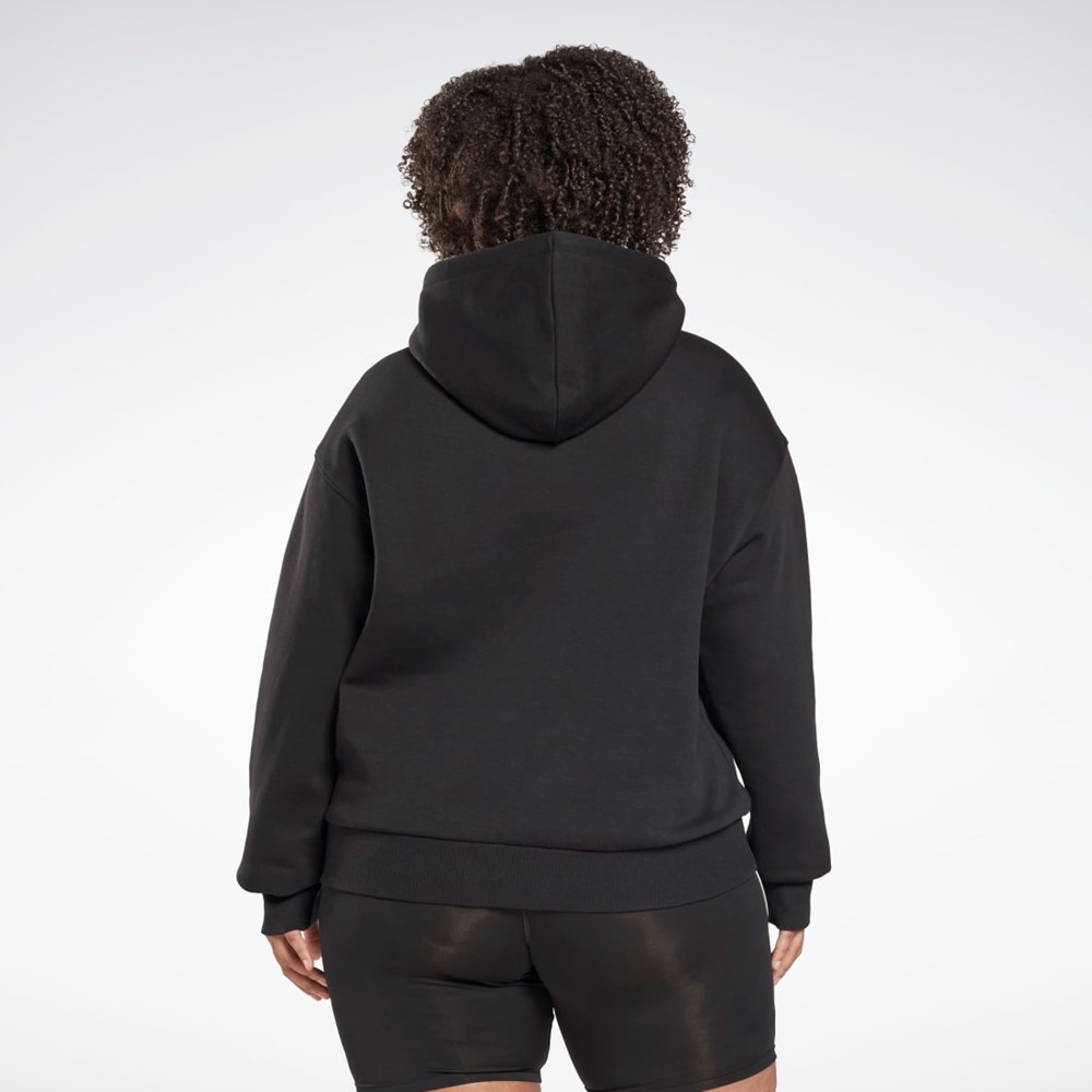 Reebok Reebok Identity Logo Fleece Pullover Hoodie (Plus Size) Černé | ISHGE2759