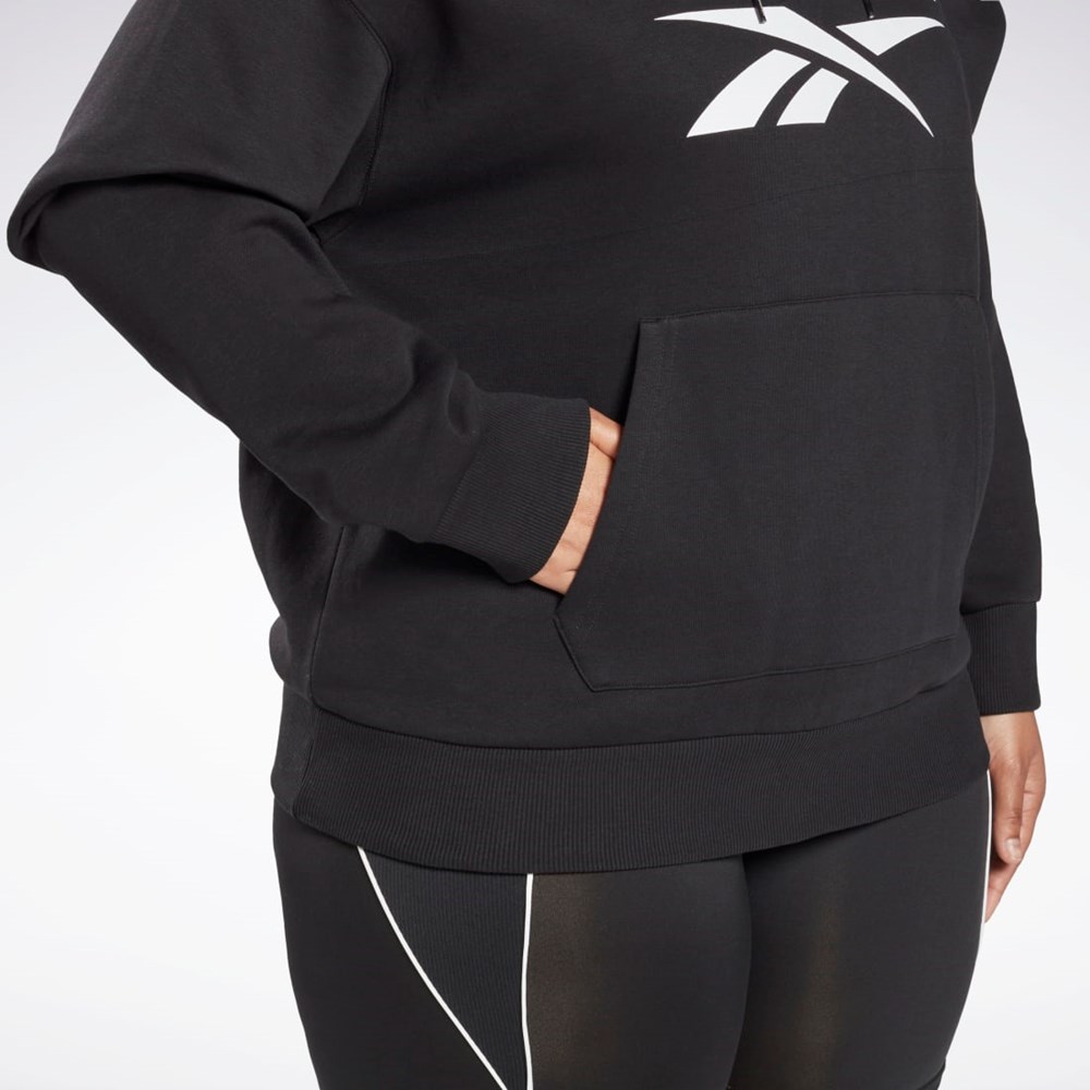 Reebok Reebok Identity Logo Fleece Pullover Hoodie (Plus Size) Černé | ISHGE2759