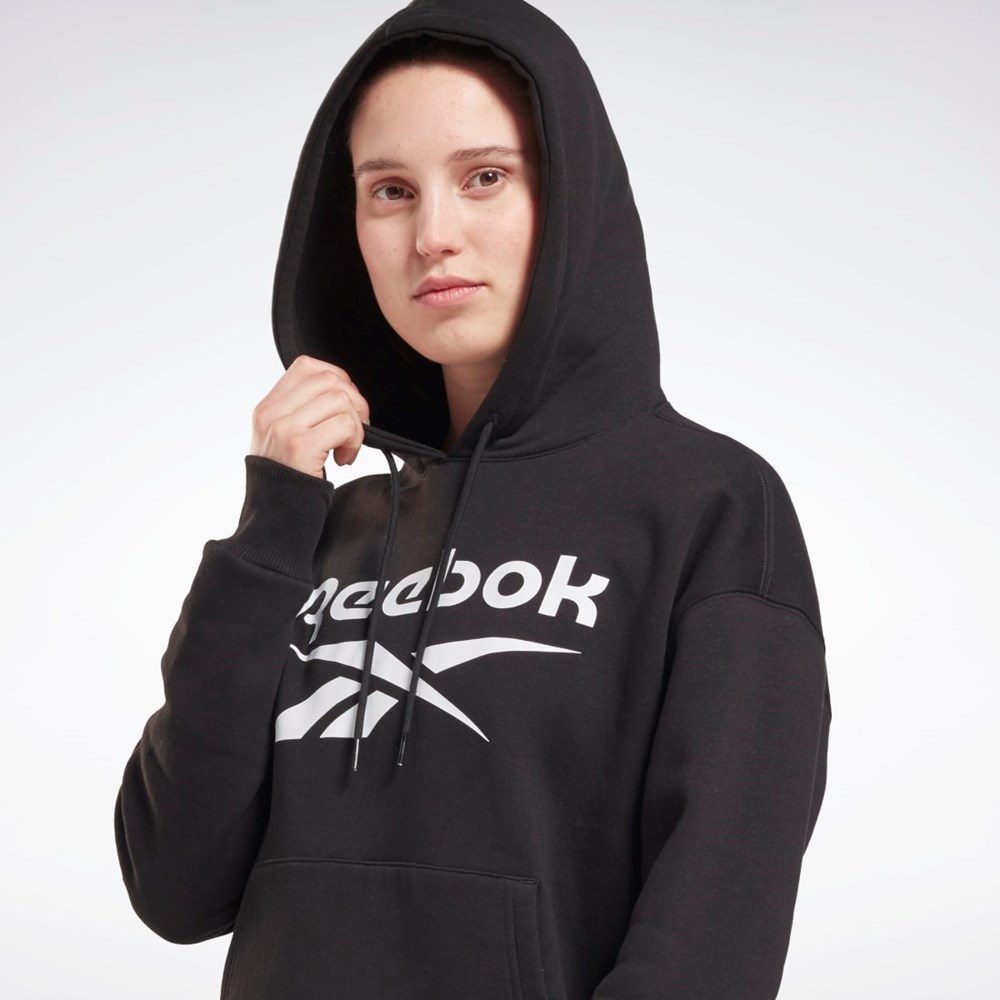 Reebok Reebok Identity Logo Fleece Pullover Hoodie Černé | IVMSJ6259