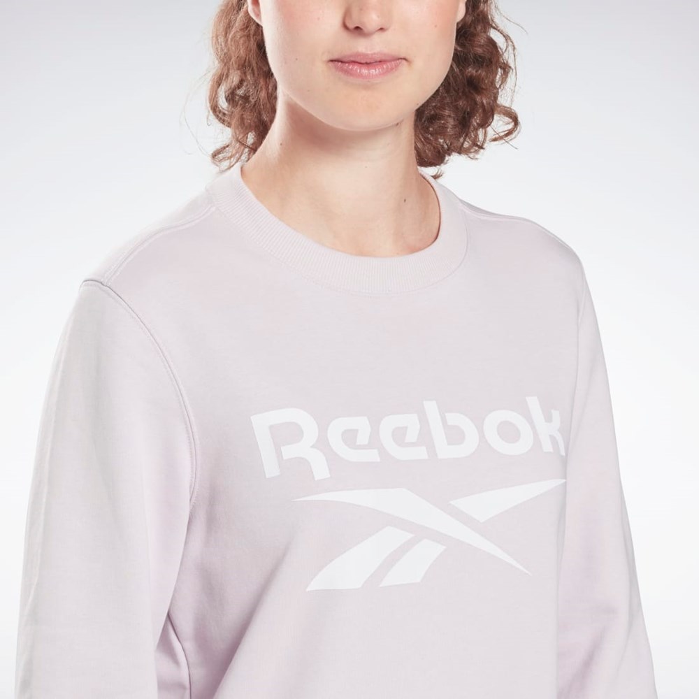 Reebok Reebok Identity Logo French Terry Crew Sweatshirt Quartz Glow | WRGAJ0478