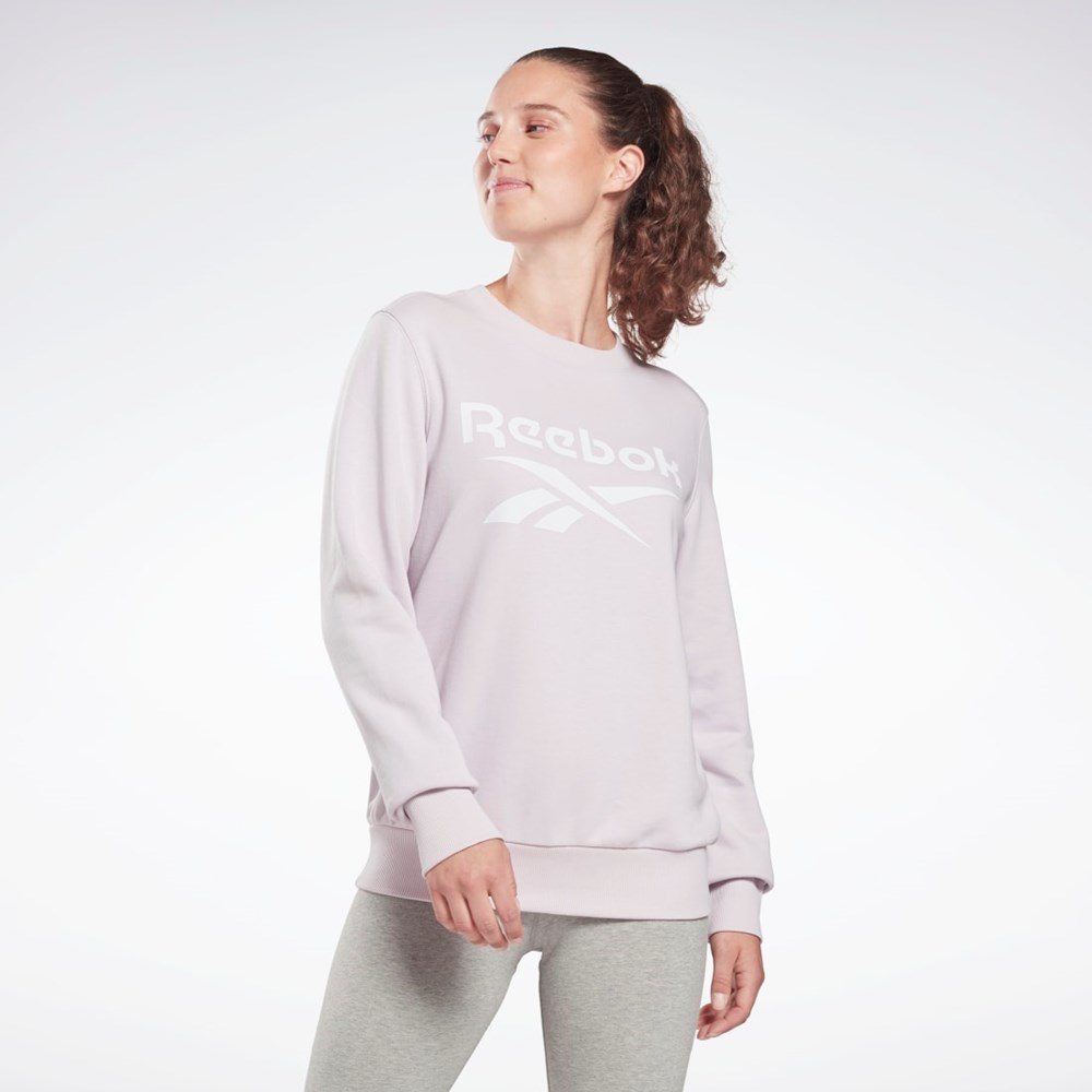 Reebok Reebok Identity Logo French Terry Crew Sweatshirt Quartz Glow | WRGAJ0478