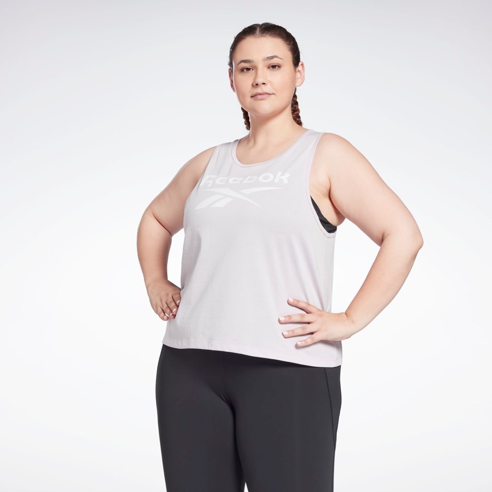 Reebok Reebok Identity Tank Top (Plus Size) Quartz Glow | KNDAH8420